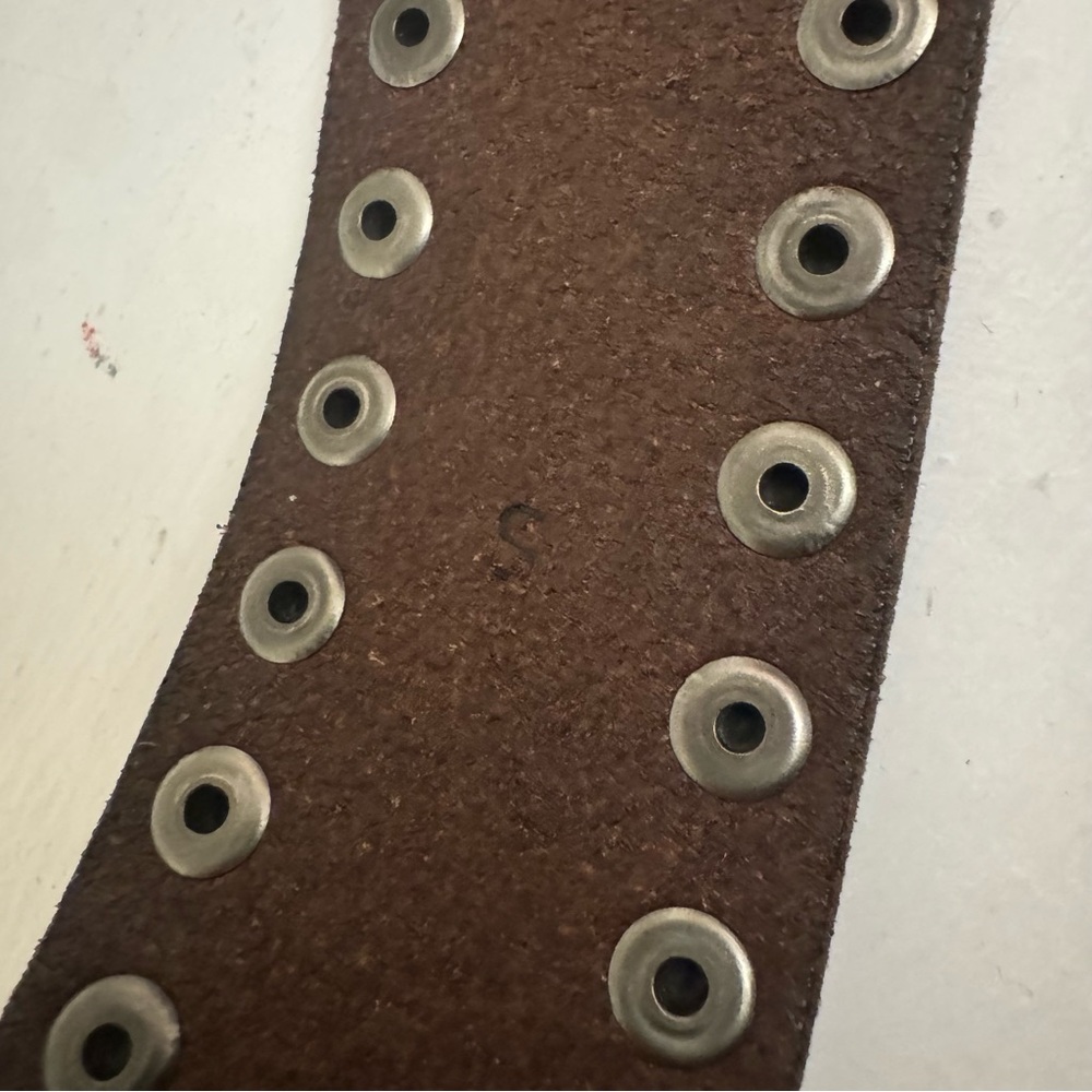 J.Crew Womens Size Small Brown Leather Rivet Adjustable Ring Belt - Picture 8 of 10
